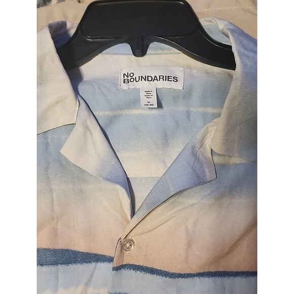 No Boundaries Men’s XL Hawaiian Rayon Shirt Palm Tree Beach Short Sleeve - Picture 6 of 9